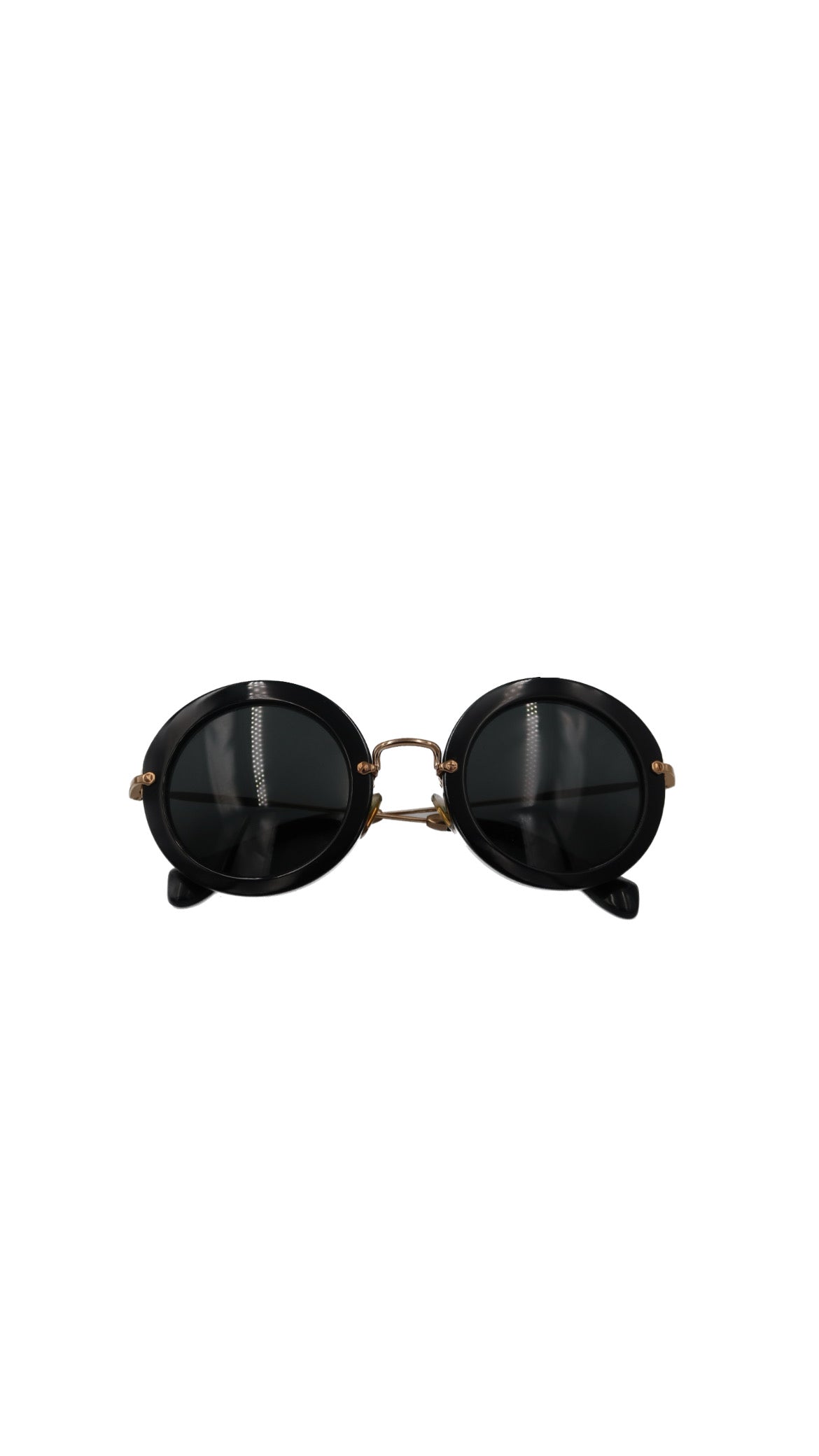Miu Miu Rounded Sunglasses in Black