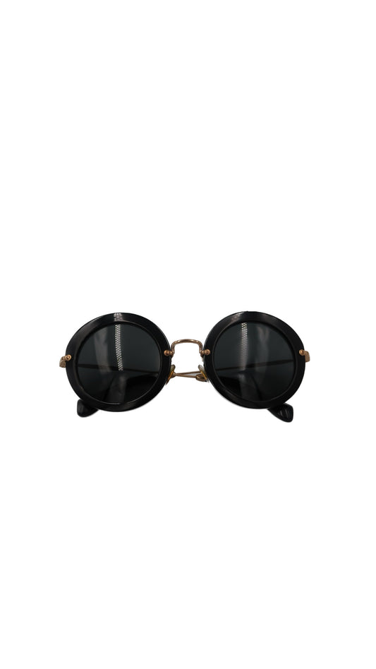 Miu Miu Rounded Sunglasses in Black