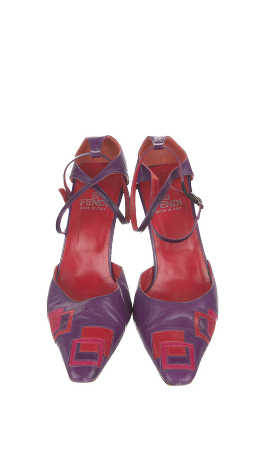 Fendi Leather Pattern Heels
