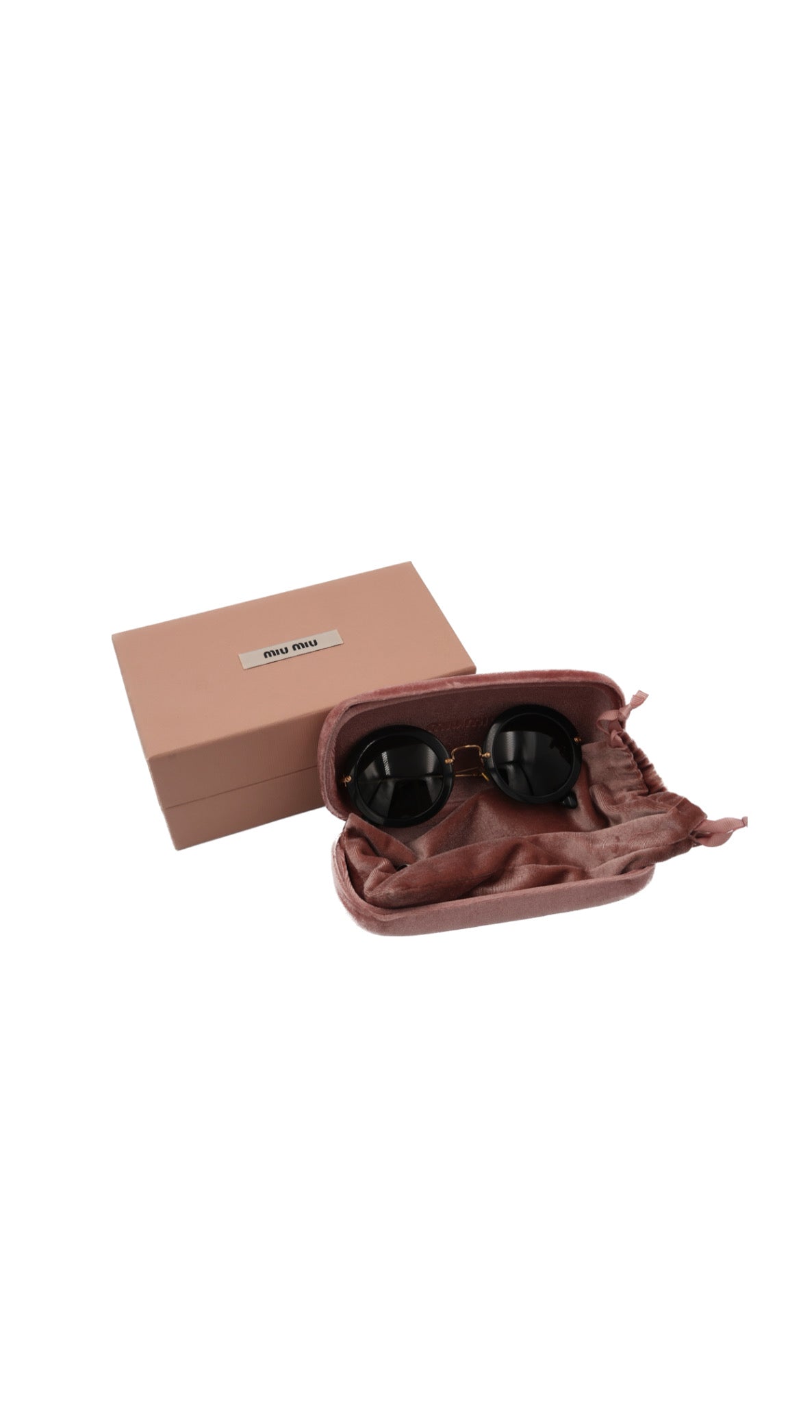 Miu Miu Rounded Sunglasses in Black